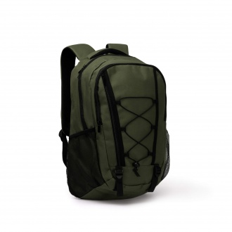 DONKER - 600D polyester backpack with laptop pocket and drawcord on front