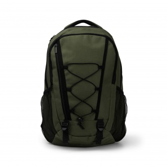 DONKER - 600D polyester backpack with laptop pocket and drawcord on front