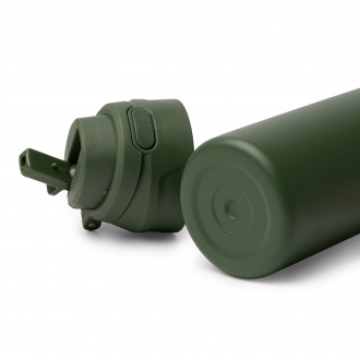 KELIS - Thermal mug (700ml) with straw with recycled stainless steel double walls