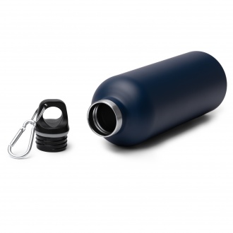 LUWAK - Bottle (550ml) with recycled stainless steel double wall, cap with carabiner