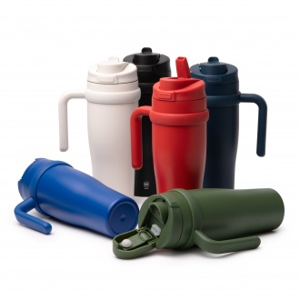 KALAM - Thermal mug (900ml) with straw, made of recycled stainless steel