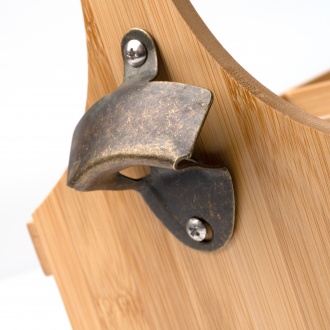 GUTI - Bamboo stand for 6 bottles with opener