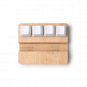 CLINTON - Bamboo smartphone holder with anti-stress keys