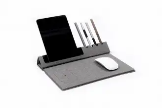 Evopad Charge Eco - Mouse pad with wireless charger & phone stand made from RPET material