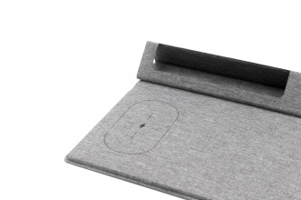 Evopad Charge Eco - Podkładka po mysz z ładowarką bezprzewodową & stojak na telefon wykonana z materiału RPET