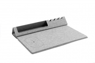 Evopad Charge Eco - Podkładka po mysz z ładowarką bezprzewodową & stojak na telefon wykonana z materiału RPET