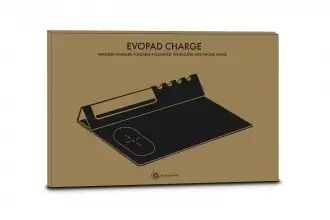Evopad Charge Eco - Mouse pad with wireless charger & phone stand made from RPET material