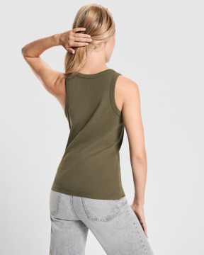 DRIBE - Damska prążkowana koszulka na ramiączkach (220 g/m², 95% bawełna)