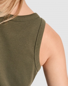 DRIBE - Damska prążkowana koszulka na ramiączkach (220 g/m², 95% bawełna)
