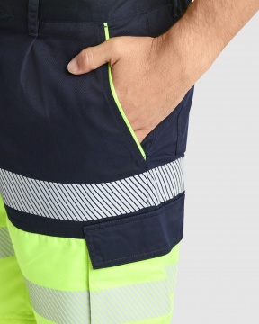 LADA - Dwukolorowe krótkie spodenki robocze o wysokiej widoczności