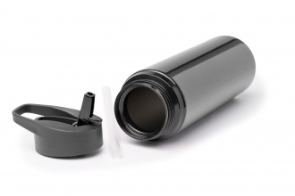 TATLON - Recycled stainless steel bottle with straw and handle, 700 ml