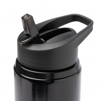 TATLON - Recycled stainless steel bottle with straw and handle, 700 ml