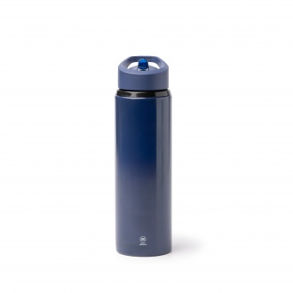 TATLON - Recycled stainless steel bottle with straw and handle, 700 ml