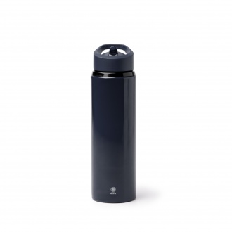 TATLON - Recycled stainless steel bottle with straw and handle, 700 ml