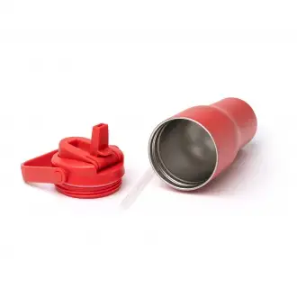 MAPET - Kubek termiczny ze stali nierdzewnej z recyklingu ze słomką i uchwytem, 550ml