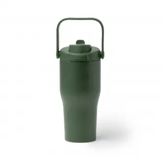 MAPET - Kubek termiczny ze stali nierdzewnej z recyklingu ze słomką i uchwytem, 550ml