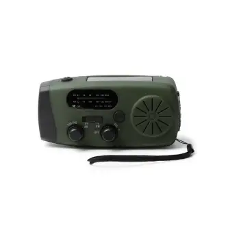 NEVIL - Przenośne radio awaryjne SOS z latarką, powerbankiem, mechanizmem dynamo i panelem słonecznym