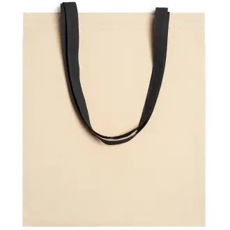 VENETO - Torba bawełniana z kolorowym uchwytem, 140 g/m²