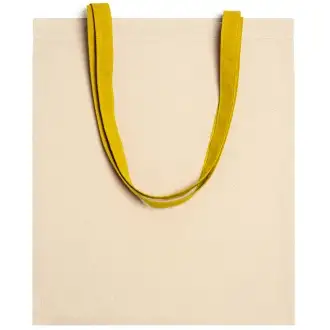 VENETO - Torba bawełniana z kolorowym uchwytem, 140 g/m²