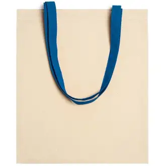 VENETO - Torba bawełniana z kolorowym uchwytem, 140 g/m²