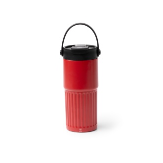 TUMBAT - Kubek termiczny z podwójnymi ściankami ze stali nierdzewnej z recyklingu, słomką i uchwytem, 600ml