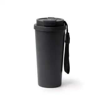 FOLNER - Kubek termiczny ze stali nierdzewnej z recyklingu, ze słomką i paskiem do przenoszenia, 500ml