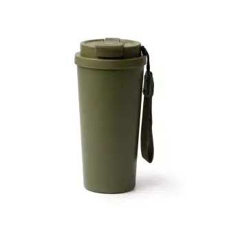 FOLNER - Kubek termiczny ze stali nierdzewnej z recyklingu, ze słomką i paskiem do przenoszenia, 500ml
