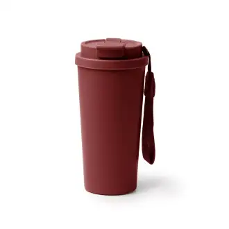 FOLNER - Kubek termiczny ze stali nierdzewnej z recyklingu, ze słomką i paskiem do przenoszenia, 500ml