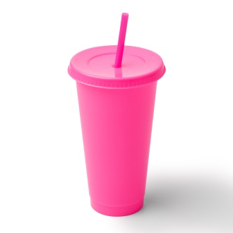 BAKY - Cup with lid and straw made from recycled PP, 710 ml
