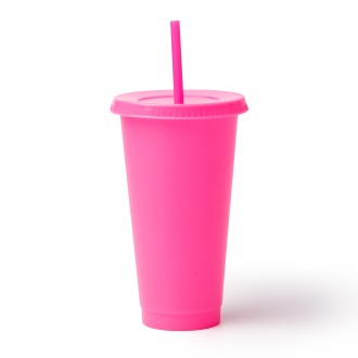 BAKY - Cup with lid and straw made from recycled PP, 710 ml