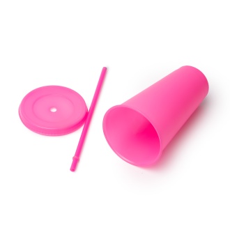 BAKY - Cup with lid and straw made from recycled PP, 710 ml