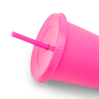BAKY - Cup with lid and straw made from recycled PP, 710 ml