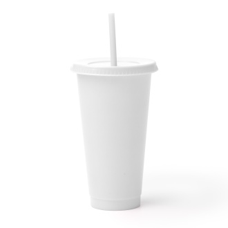BAKY - Cup with lid and straw made from recycled PP, 710 ml