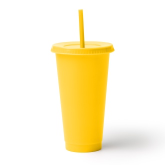 BAKY - Cup with lid and straw made from recycled PP, 710 ml