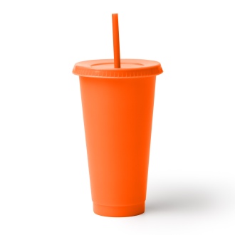 BAKY - Cup with lid and straw made from recycled PP, 710 ml
