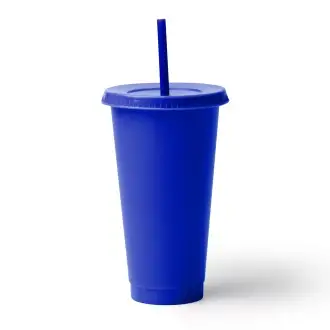 BAKY - Kubek z pokrywką i słomką z PP z recyklingu, 710ml