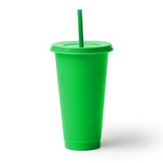 BAKY - Cup with lid and straw made from recycled PP, 710 ml