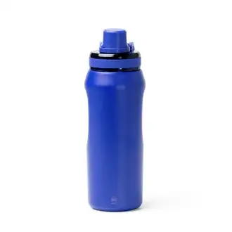 GERALD - Butelka z podwójnymi ściankami ze stali nierdzewnej z recyklingu, zakrętka z uchwytem, 600ml