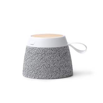 MONARK - Głośnik z obudową z RPET i bambusa z pierścieniem magnetycznym do smartfona