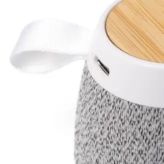 MONARK - Głośnik z obudową z RPET i bambusa z pierścieniem magnetycznym do smartfona