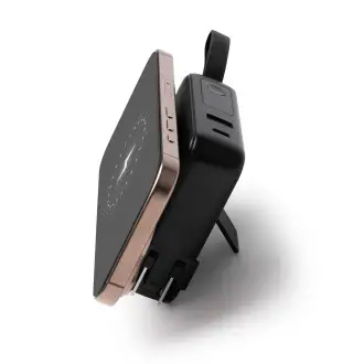 FREMONT - Powerbank bezprzewodowy (3w1) z kablem i adapterami do ładowania, 10 000 mAh