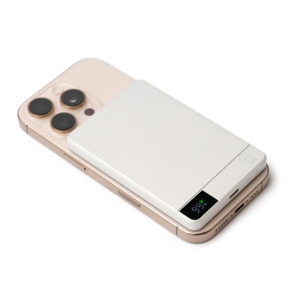 PROMAX - Powerbank (5000mAh) z ładowaniem bezprzewodowym i pierścieniem magnetycznym, korpus z aluminium z recyklingu