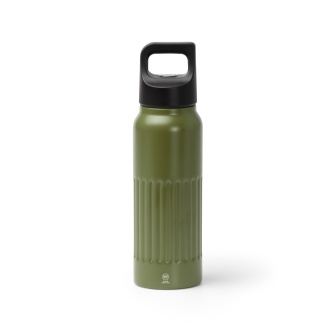 MORONI - Double-walled bottle made from recycled stainless steel with a handle and push-button lid, 500 ml