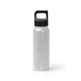 MORONI - Butelka z podwójnymi ściankami ze stali nierdzewnej z recyklingu z uchwytem i otwarciem na przycisk, 500ml