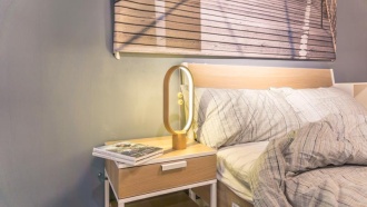 Heng Balance Lamp Ellipse Wood - Lamp with a floating switch