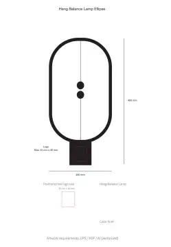 Heng Balance Lamp Ellipse Wood - Lampa z lewitującym włącznikiem