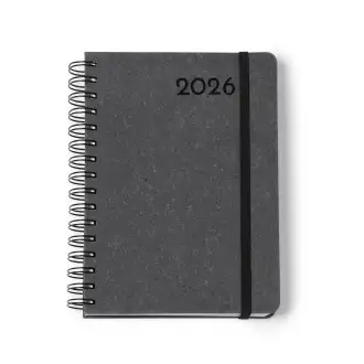Kurtis - A5 calendar with recycled leather cover and elastic band