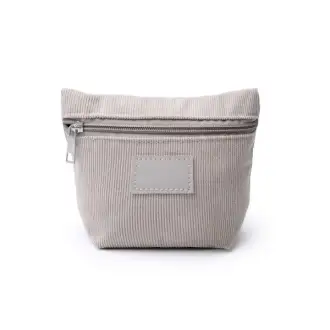 CORDIX - Corduroy makeup bag with a PU patch for branding
