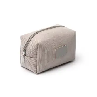 SENTIL - Corduroy makeup bag with a PU patch for labeling