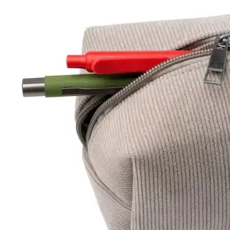 SENTIL - Corduroy makeup bag with a PU patch for labeling